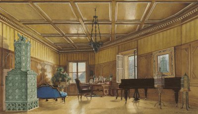 The Music Room of Archduchess Margarete, Princess of Saxony, in Schloss Ambras by Heinrich von Förster